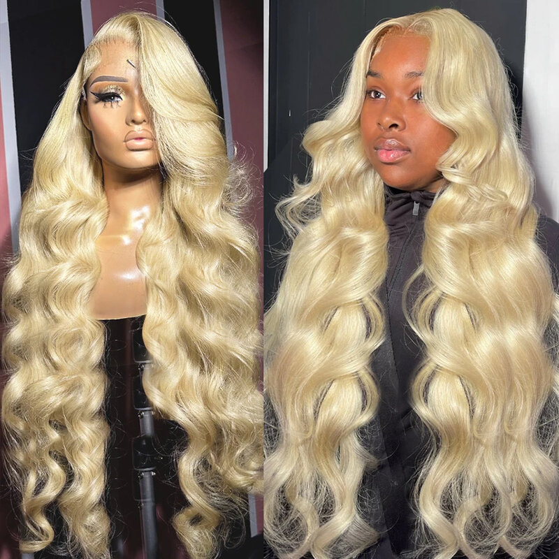 Wig frontal renda gelombang pirang tubuh 613 13x6 rambut manusia hd wig frontal untuk wanita pilihan wig tanpa lem rambut manusia siap dipakai
