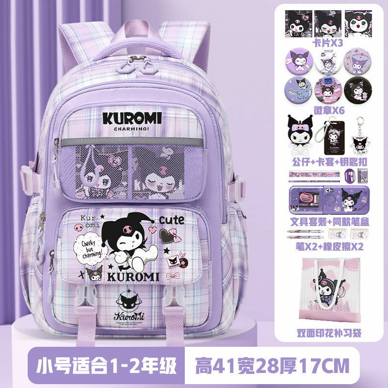 Plecak szkolny Sanrio Coolomi o dużej pojemności dla dzieci kreskówka ochrona kręgosłupa zmniejszenie obciążenia plecak