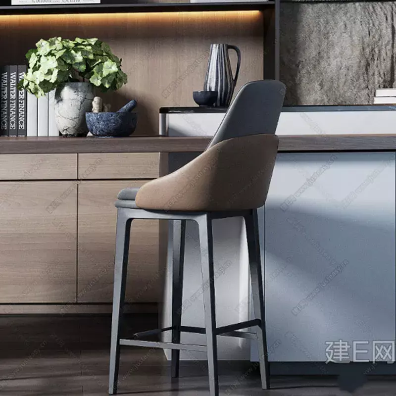 Sedia da Bar personalizzata sedia da Bar in legno massello sgabello da Bar con piedini alti per Hotel in pelle moderna semplice per mobili da cucina