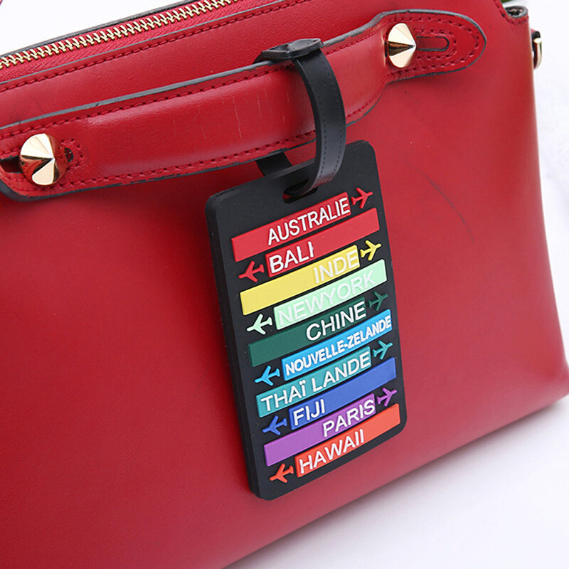 Étiquette de bagage d'avion créative pour femmes et hommes, Portable, valise, porte-adresse ID, accessoires de voyage