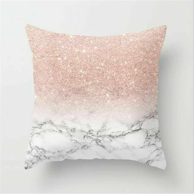 Rose Gold Throw Pillow Case Pink Geometric Pattern 45*45cm Sofa Waist Cushion Cover Bed Pillow Cover Home  Decor