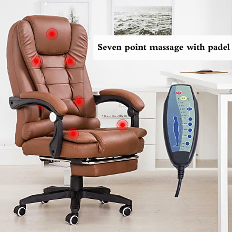 Silla ergonómica de oficina Boss para juegos de ordenador, asiento reclinable para el hogar, masaje de siete puntos con reposapiés