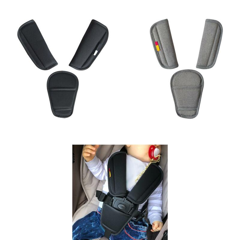 Três Peças Cobre Almofada Harness Pad para Crianças, Stroller Belt, Shoulder Seat para o Bebê, Capsule Seat