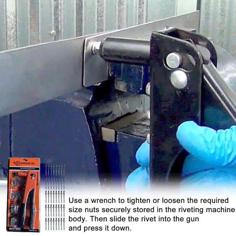 Zestaw nitownica ręczna wytrzymały ręczny nit narzędzie do usuwania lekki nakrętka nitu z zaślepką zestaw narzędzi do naprawy domu ze skóry metalowej