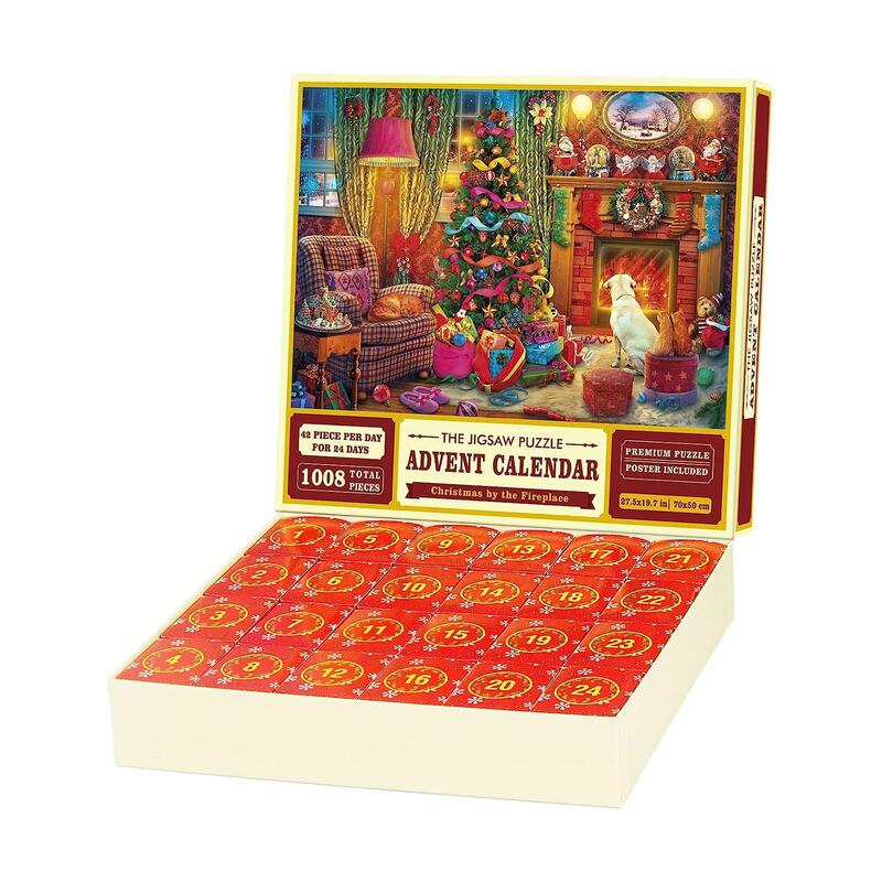 Advent kalender 2023 teka-teki Natal liburan Jigsaw Puzzle Set rumah untuk