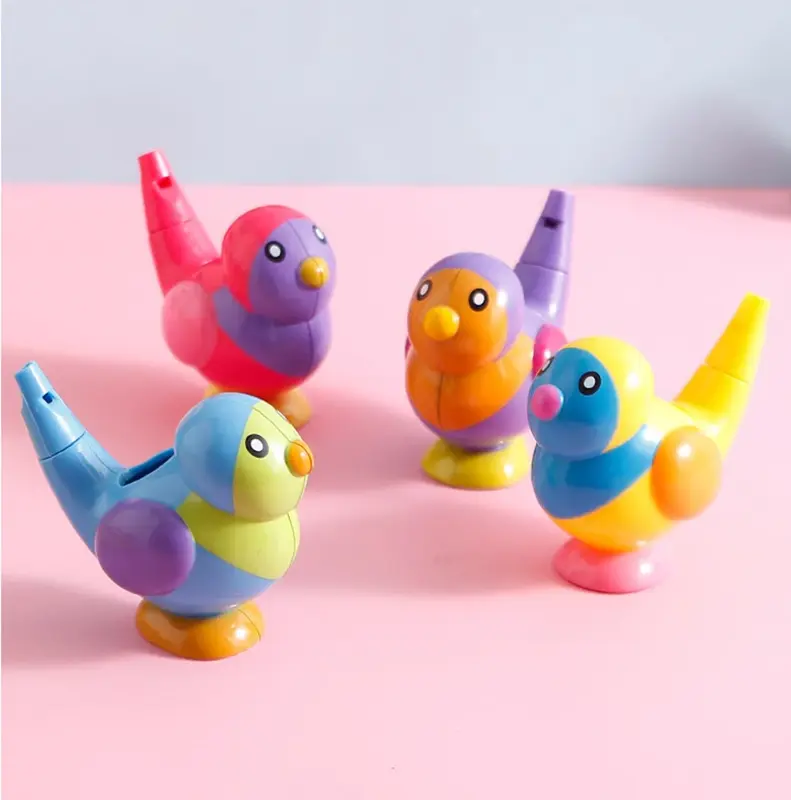 Silbato de pájaro de agua de dibujo colorido para niños, Juguete Musical de tiempo de baño para niños, aprendizaje temprano, juguete educativo, regalo para niños, instrumento Musical