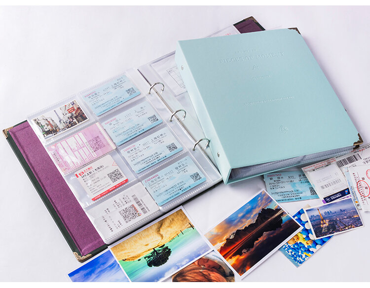 Sharkbang-PU A4 Binder Álbum de Fotos, Folha Solta, Grande Capacidade 3-4-5-6 "Cartões de Bolso Titular, Cartão Postal Organizador Livro