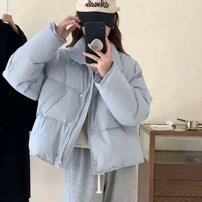 Зимние пуховики, женское плотное теплое пальто с хлопковой подкладкой, Женская корейская мода, свободные короткие парки большого размера, 2023