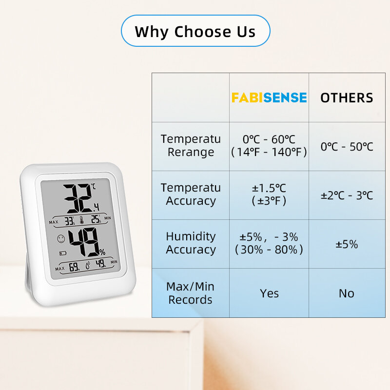Termometro digitale LCD sensore di umidità della temperatura igrometro termometro rilevatore stazione meteorologica domestica per interni all'aperto