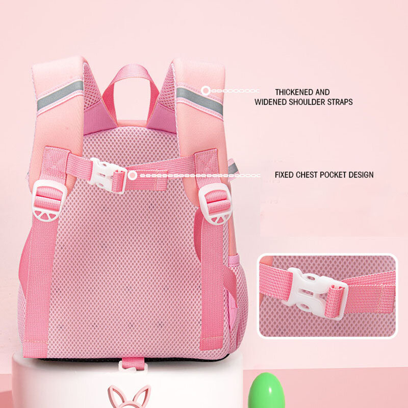 Милые школьные ранцы с мультяшным кроликом для девочек, Детский водонепроницаемый рюкзак 2023, Ультра-яркий детский сад, начальная кавайная дорожная сумка для книг