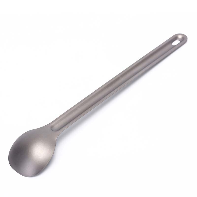 Sendok berkemah Titanium, sendok SpoonTitanium pegangan panjang peralatan makan luar ruangan