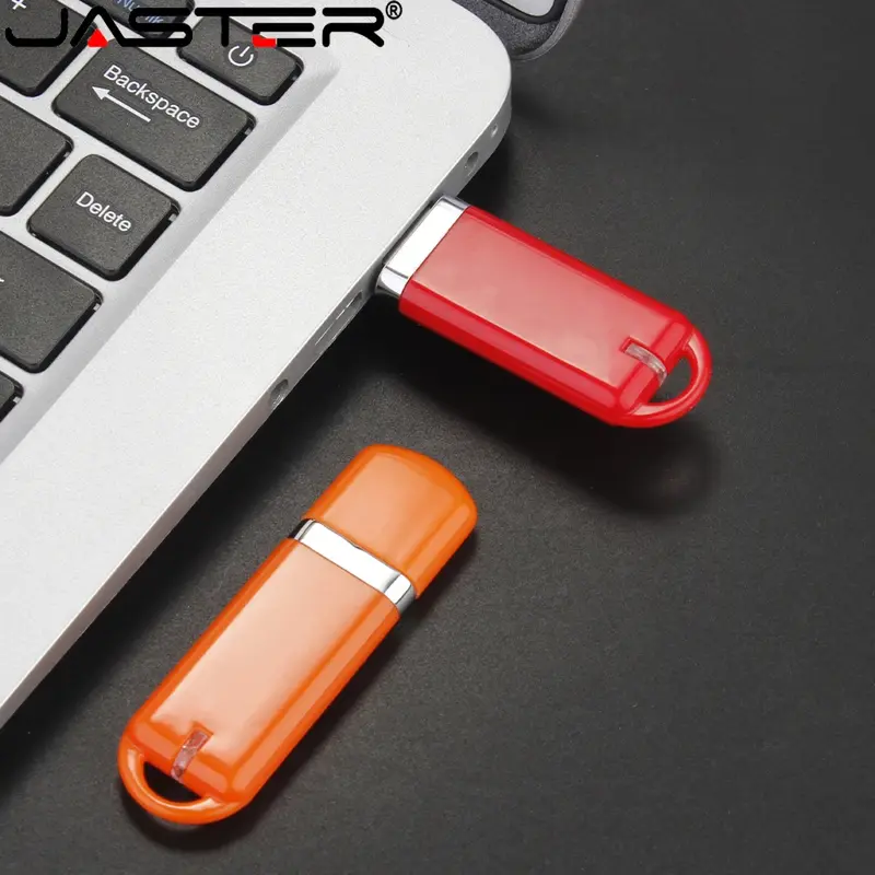 JASTER Red Plastic Flash Drive 128GB 64GB Waterproof U Disk 32G High Speed USB 2.0 16GB Real Capacity Memory Stick Business Gift