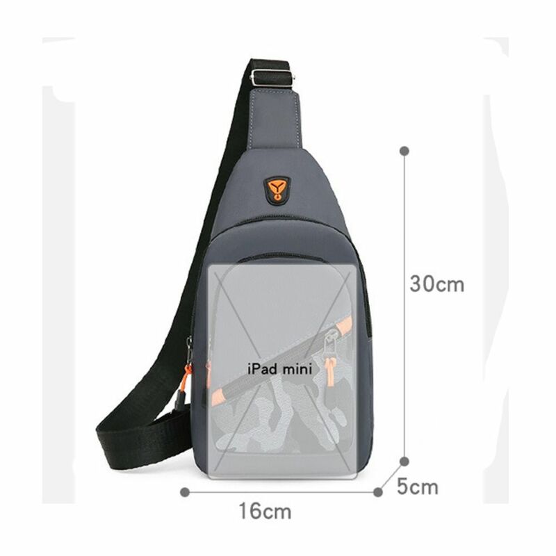 Nylon Men's Sling Bag Fashion Outdoor Travel Large Capacity Crossbody Bag USB Charging Port Shoulder Bags