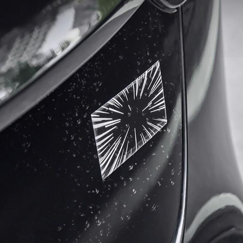 Logotipo de túnel espacial de tiempo de coche, insignia de maletero, emblema, calcomanías de resina, pegatina para Tesla Model 3 X Y S, accesorios de estilo a cuadros
