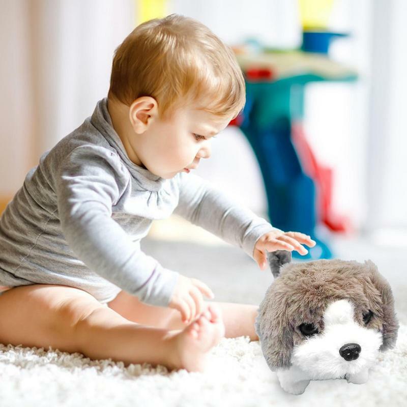 Anjing elektrik mewah berjalan listrik interaktif animasi anak anjing ekor mengibas anjing anak anjing boneka binatang hadiah ulang tahun mewah untuk