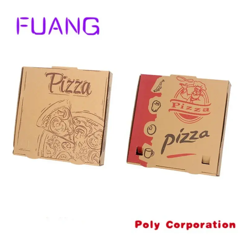 صندوق تعبئة البيتزا مع شعار ، طباعة الكرتون المموج ، الأكثر مبيعًا ، مخصص