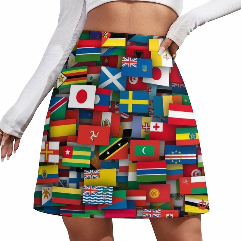 Rok Mini bendera semua negara untuk wanita, rok pendek musim panas 2023 untuk wanita