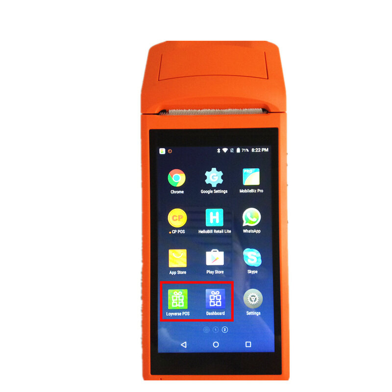JEPOD JP-Q002 sistem pos seluler Android, terminal pembaca kode batang genggam 3G/4G dengan printer bawaan