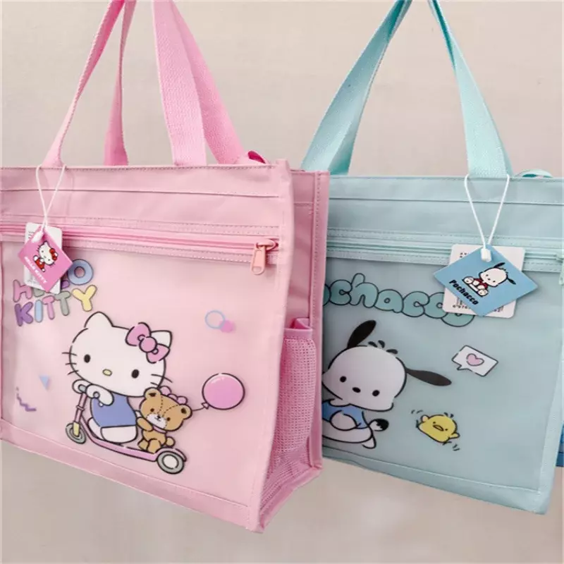 Sanrio-mochila escolar para estudiantes, bolso de un solo hombro con diseño de perro Happei, dibujos animados, bonito, de gran capacidad, ligero, Melody