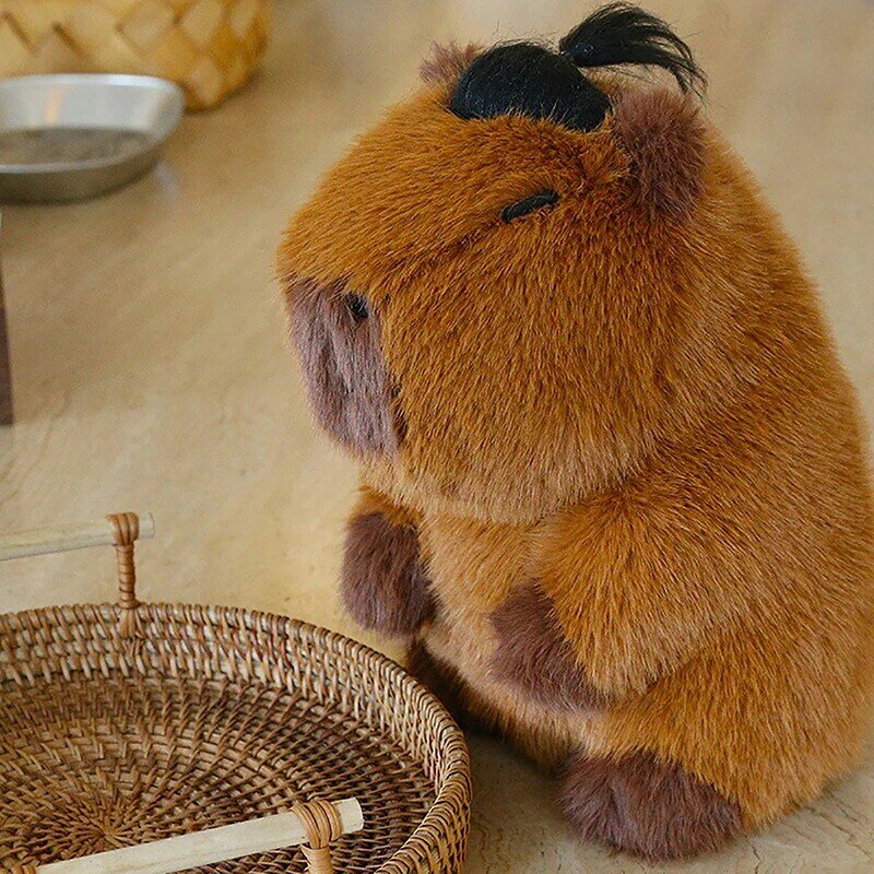 Kawaii Creative Capybara Plush Toy Stuffed Animal Doll Soft Fluffy Capybara Throw Pillow For Boy Girl Christmas Gifts