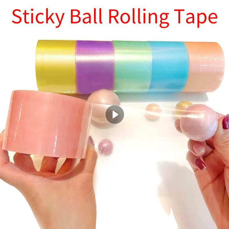 1pcs Sticky Ball Rolling Tape Relaxing DIY Making Colored Ball Tapes For Children Adult Home Accessories Crafting Tape Supplies