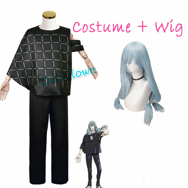 Disfraz de Mahito JJK para hombre, traje de Cosplay con Peluca de Anime, camiseta, pantalones, utilería para fiesta de Carnaval y Halloween