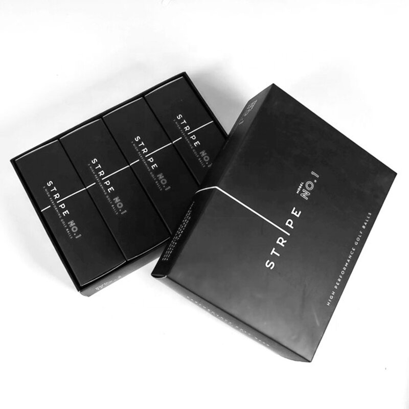 Роскошные матовые черные бриллиантовые подарочные упаковочные коробки с логотипом на заказ в виде мячей для гольфа с внутренней коробкой