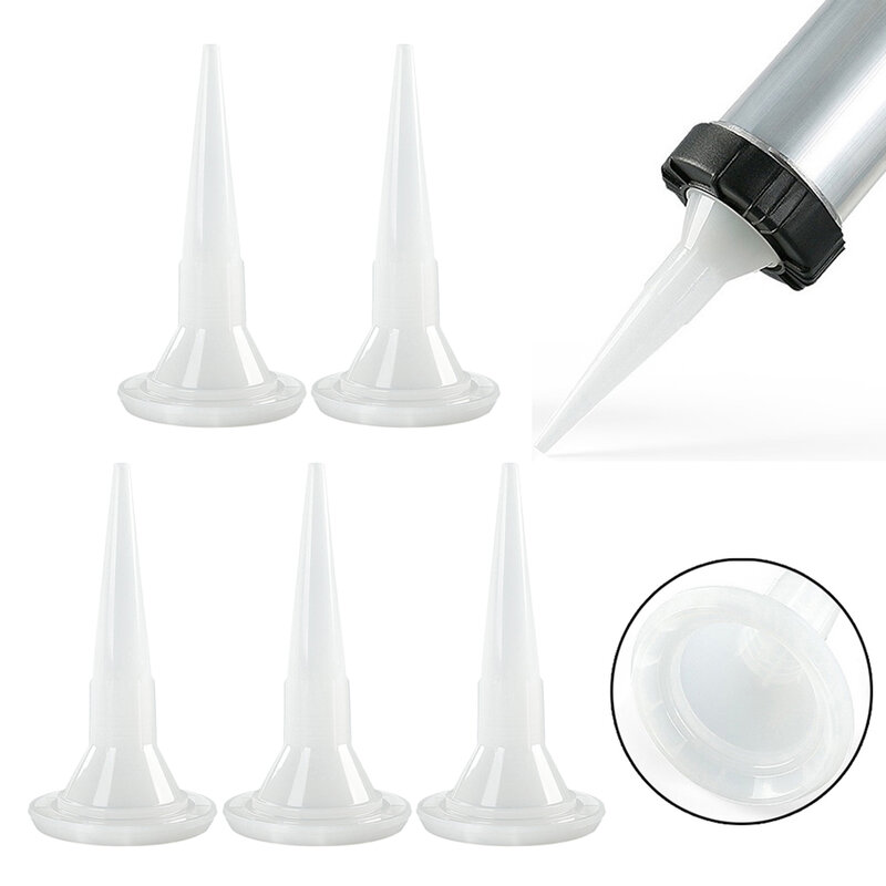 5pcs Universal Caulking Nozzle Structural Glue Nozzle Plastic Caulking Nozzle Tip Mouth Home Improvement Construction Tools
