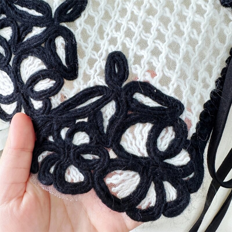 Graceful Detachable False Collar Crochet Flower Ladies Sweater Shirt Sewing False Collar Sweater Dress Supplies Dropship