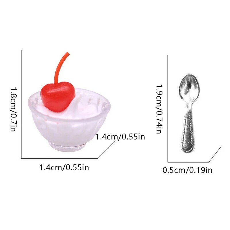 1:12 Miniatura Dollhouse Iogurte Ice Cream Cup / Milkshake copo para BJD Doll House Decoração