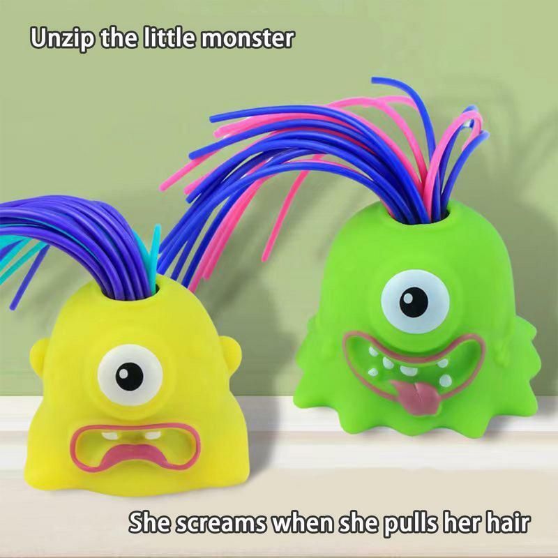 Funny Novelty Hair Pulling Fun Vent Toy New Unique Tricky Children's Gift Little Animal Pull Hair Scream Anti Stress Relief Toy