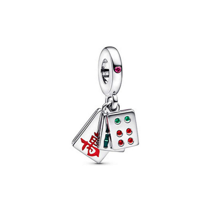 925 Sterling Silber edle Herz Ring Halskette Perlen Anhänger geeignet für Armbänder, Armbänder, Schmuck Geschenke