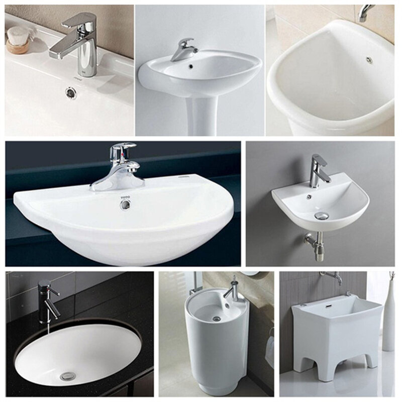 4 Styles Bathroom Basin Drain Strainer Bath Sink Hole Round Kitchen Insert Chrome Hole Cover Overflow Drain Cap Household Tool