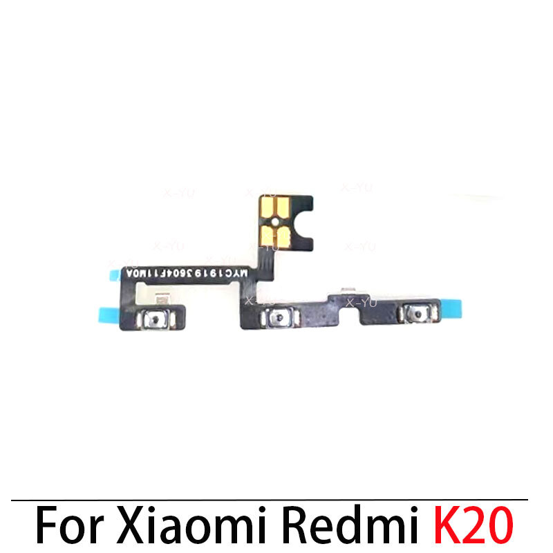 5PCS For Xiaomi Redmi K20 / K20 Pro / Mi 9T / 9T Pro Power On Off Switch Volume Side Button Flex Cable