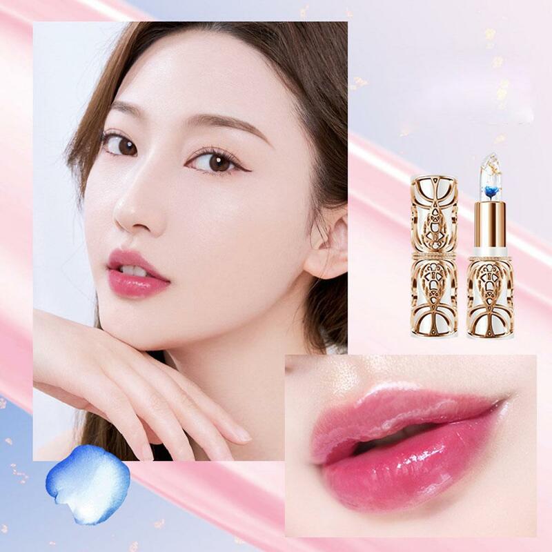 Jelly Flower Lipstick Clear Temperature Color Changing Gloss Inside Color Chan Lip Lipstick Flower With Waterproof Lipstick T8H6