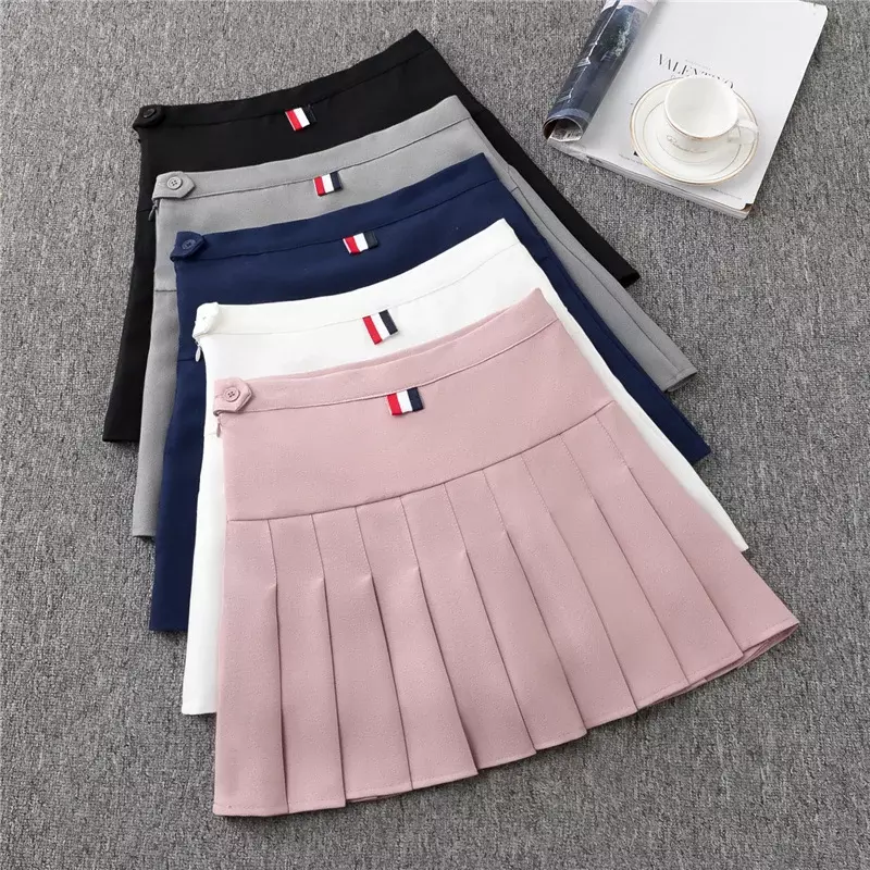 Falda plisada de cintura alta para mujer, vestido de graduación para niña, falda informal a cuadros, minifalda de verano para mujer
