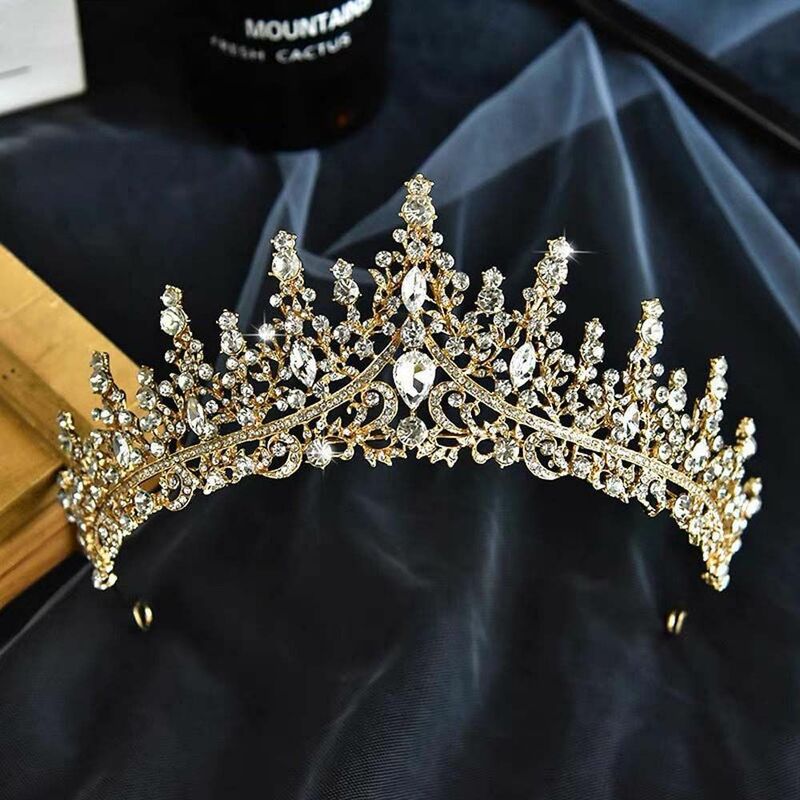 Corona de diamantes de imitación de aleación exquisita, diadema para niña y mujer, Tiara, joyería de boda, corona nupcial, tocado nupcial de estilo coreano
