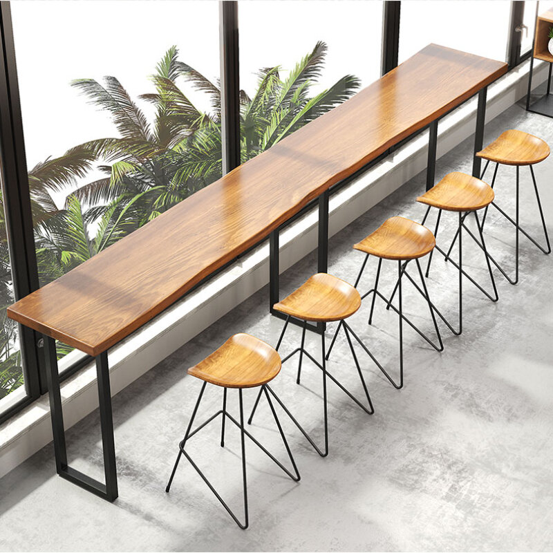 Kursi dapur rumah ruang makan bangku kayu Solid kursi Bar santai Modern sederhana Bar bangku tinggi kursi Bar penerimaan