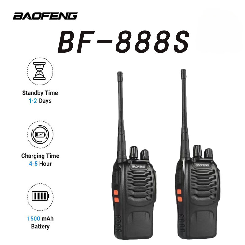 Baofeng BF-888S 핸드헬드 인터콤 커뮤니케이터, 양방향 5W UHF 전문 라디오, 16 채널 통신, 2 개