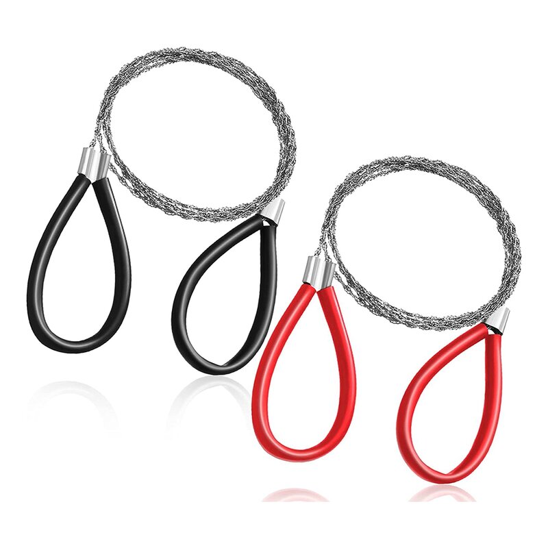 2 Pcs PVC Pipe Cable Saw Stainless Steel Wire Saw Hand Pocket String Rope Saw Emergency Survival Wire Saw Cutting Tool