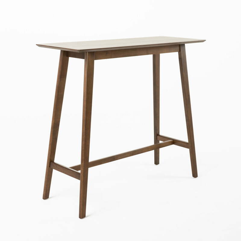 Walnut Finish Wood Bar Table Bistro Pub Cocktail Counter Table Kitchen Dining Table