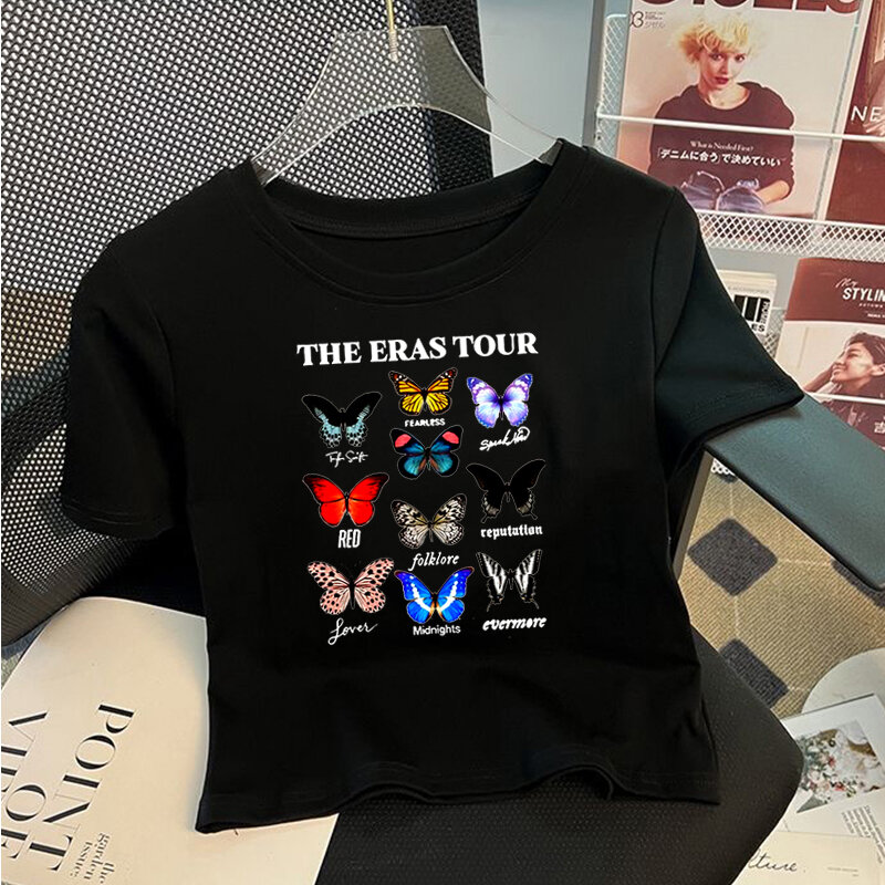 Camiseta de la gira de música de las Eras, camisa de mariposa, Taylors, Tour de las Eras