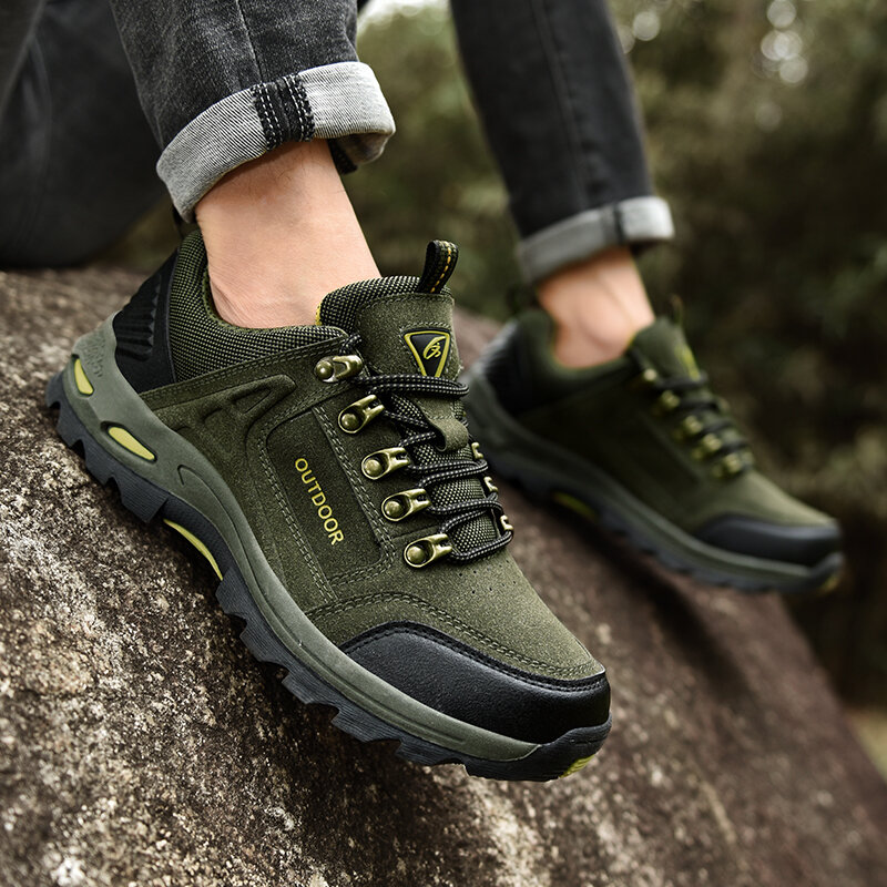 STRONGSHEN Men Hiking Shoes Outdoor Jogging Trekking Lightweight Non-slip Wear-resistant Comfortable Shoes Climbing Sneakers