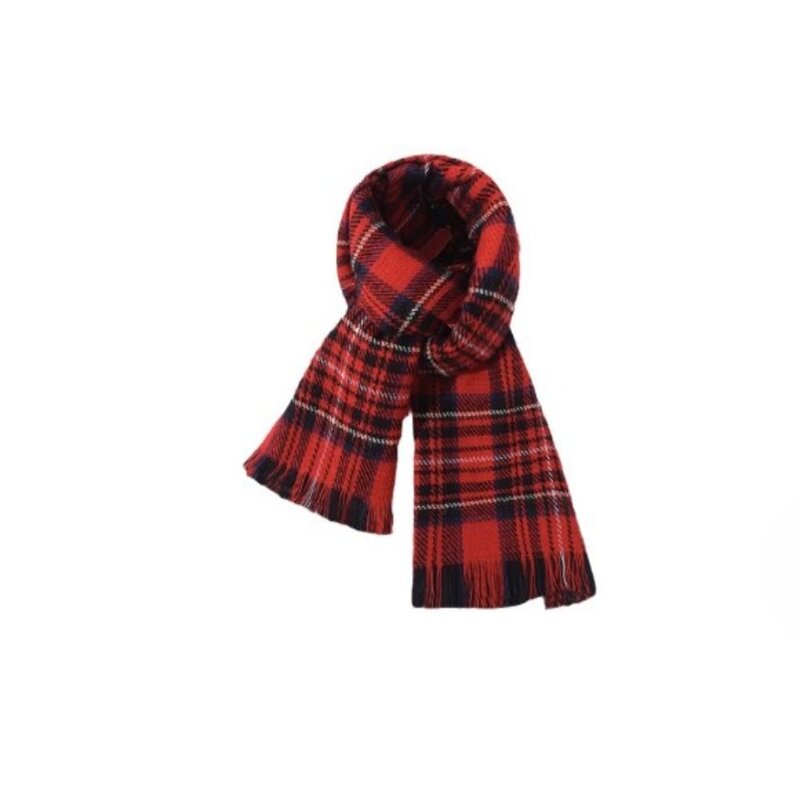 Bufanda cálida de lana transpirable duradera de punto rojo grande para estudiantes, bufanda de moda de lana versátil, suave, nuevo estilo