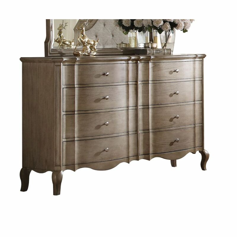 ACME Chelmsford Dresser in Antique Taupe Living room cabinet