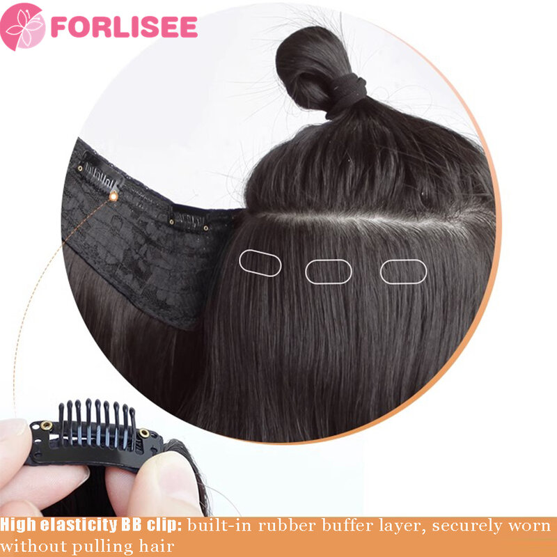 Microrollo de pelo sintético para mujer, extensiones de cabello largo, Invisible y esponjoso, aumento de pelo corto, parches de peluca simulada, 1 pieza