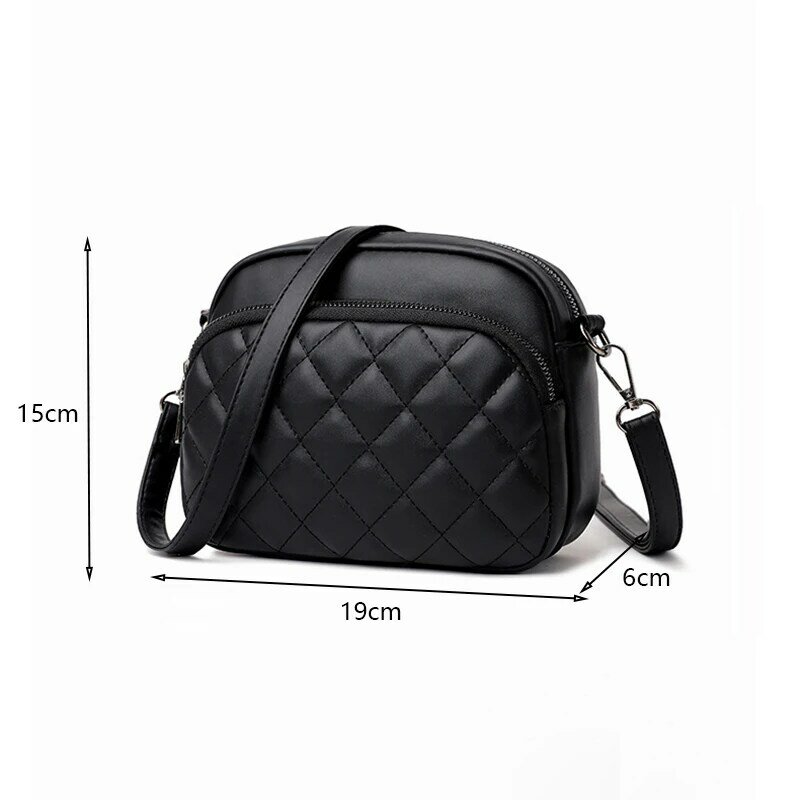 Diamond Lattice Women's Shoulder Bag Leather Female Crossbody Bags Luxury Handbags Organizer and Purses Shopping Cell Phone Bag