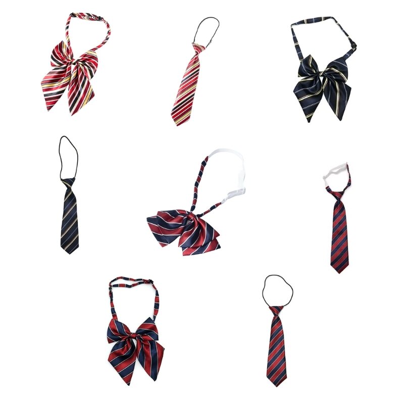 652F Boy Neckties For Kid Pre-tied Neckties Kid Striped Bow Tie Pre-tied Ties For Boy