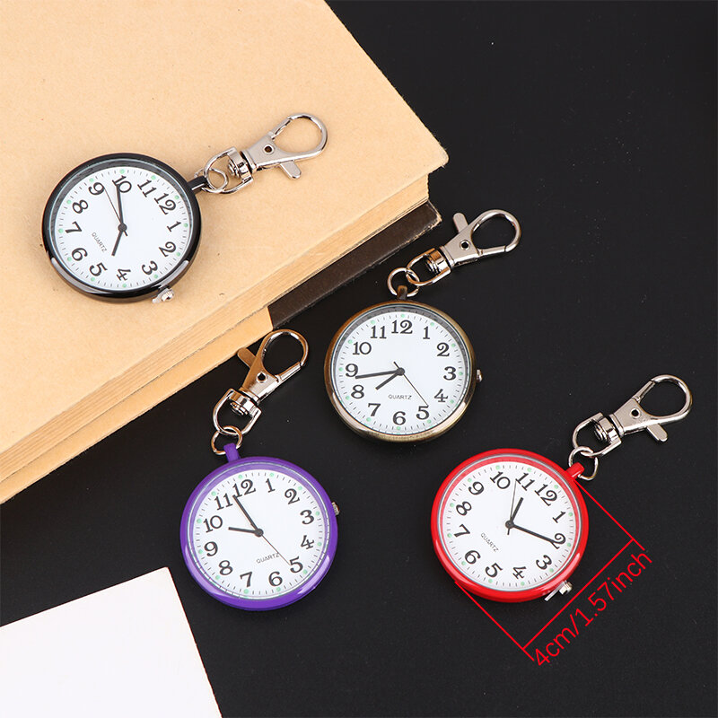 Vintage Enfermeira Pocket Watch com Bateria, Relógio Chaveiro Fob, Médico Relógio, Presente