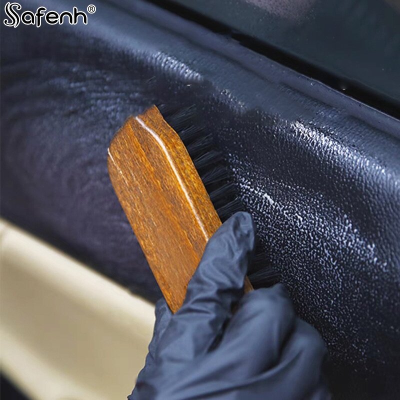 1 buah kuas pembersih dan sikat pembersih detail Dashboard pegangan kuda sikat kayu perawatan sepatu kulit dan sikat sepatu pembersih